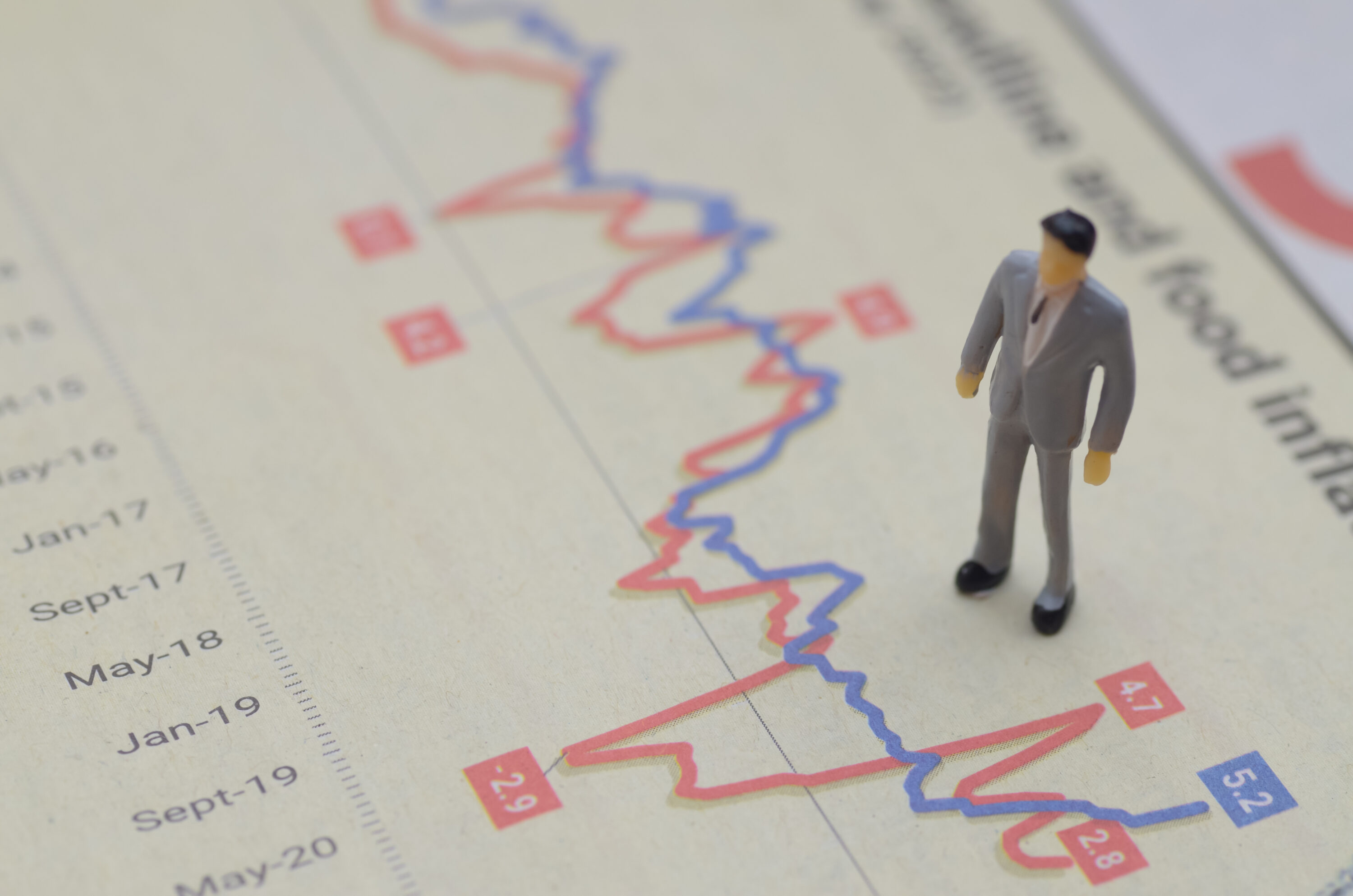 Conceptual Image of Investor Impacting Market Fluctuations and Financial Data